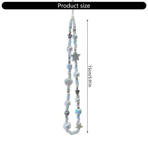 Sangle de téléphone en perles de plage d'été, lanière décorative 2