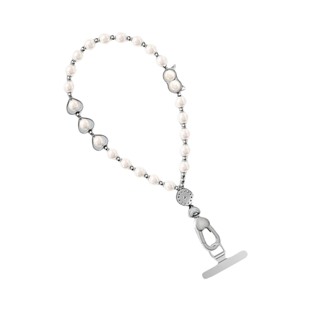 Stylish Abs Not Loss Phone Strap With-Pearl Cat Eye Style White 7704000463423