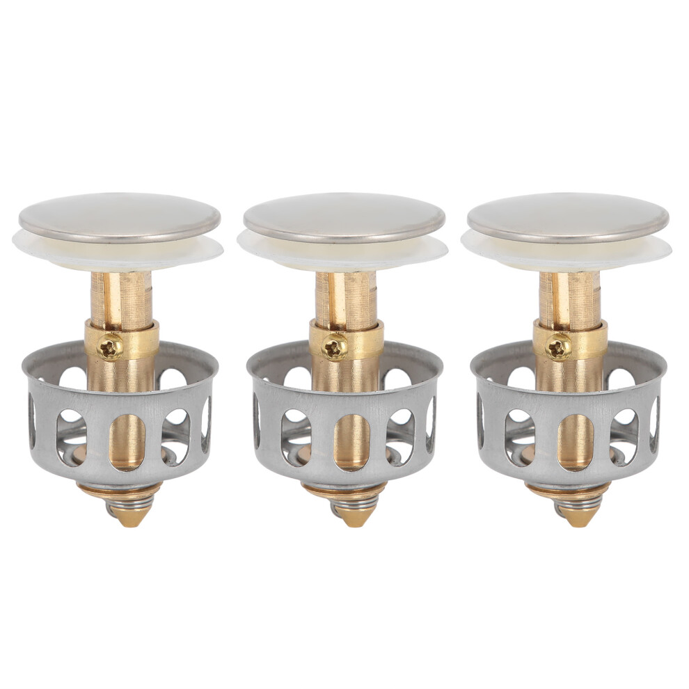 Sink Drain Hero, Pop-Up Drain With Strainer, Universal Sink Drain Stopper For Bathroom & Kitchen (Set Of Three) 9436597837322
