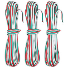 9,6 m forlengelsesledning for RGB LED-stripe, enkel installasjon, allsidig tilkobling, 3-pinners lavspenningskabel med ren kobberkjerne for