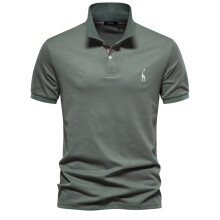 (Green, EUR S 60-70kg) Men's Clothing  Classic  Brand Men's Polo Shirts Cotton Polo Shirts for Men Short Sleeve High Quantity Solid Polo Men