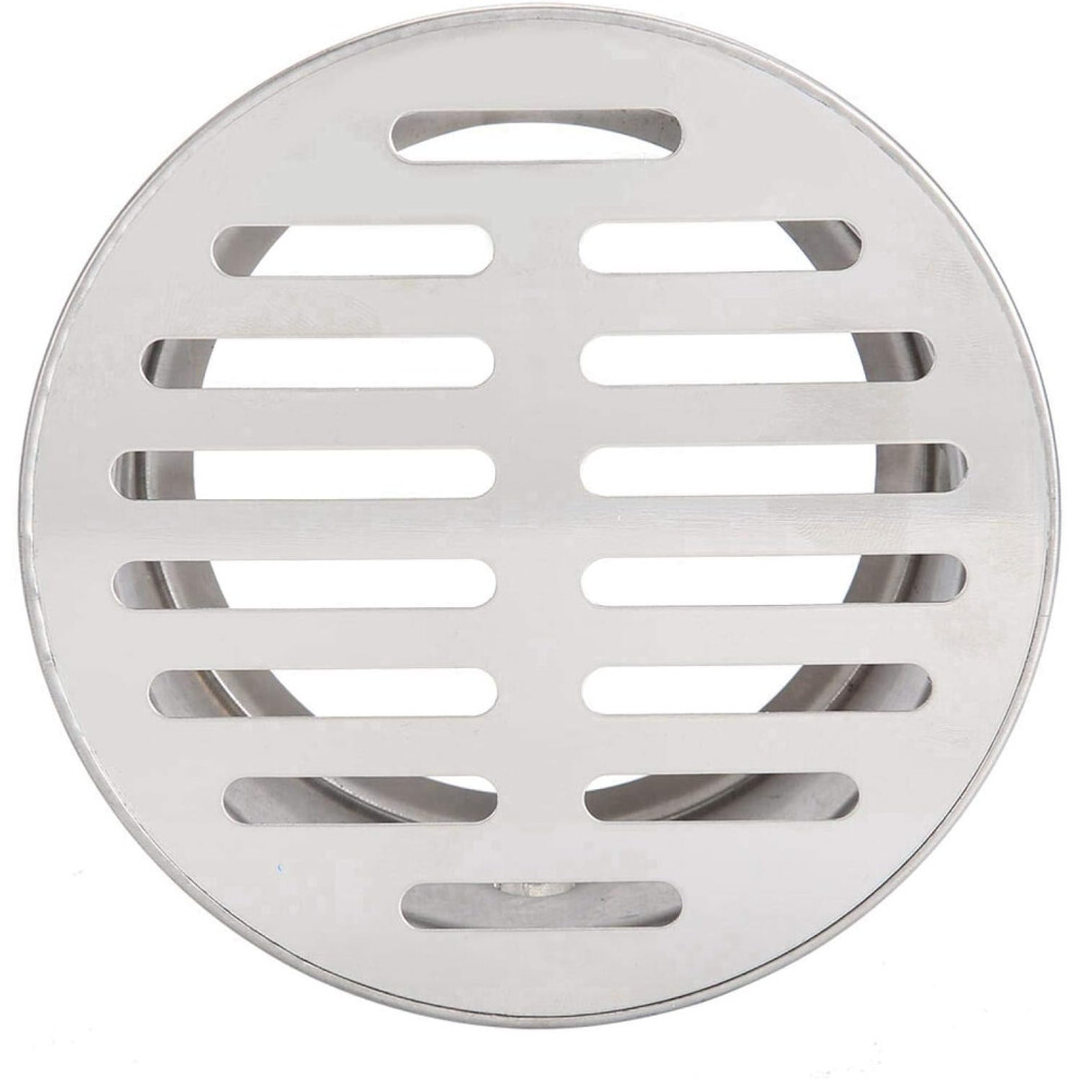 Silver Tone Floor Drain Cover, Stainless Steel Anti Blocking Solution For Outdoor Yard Use, Water Build-Up Prevention Maintains Cleanliness, Adjustabl 9436597809756