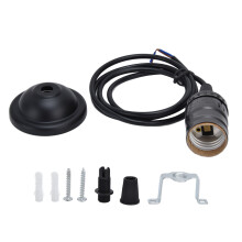 Design retrô exclusivo para kit de luminária pendente vintage, cabo de tecido trançado ajustável, fácil instalação, resistente e durável com