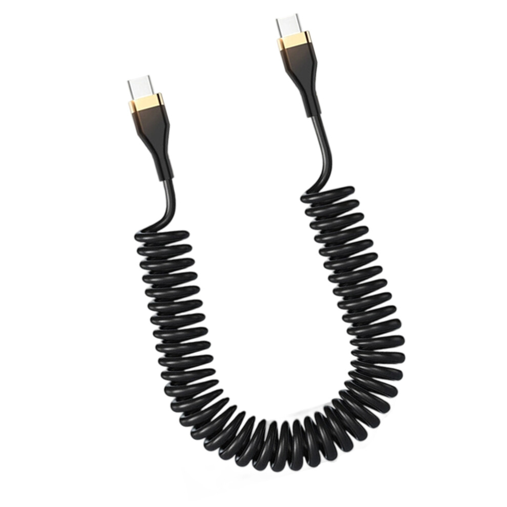 480Mbps Data Transfer Double Type C 1Meter Spring Cord- Gold 7704000463096