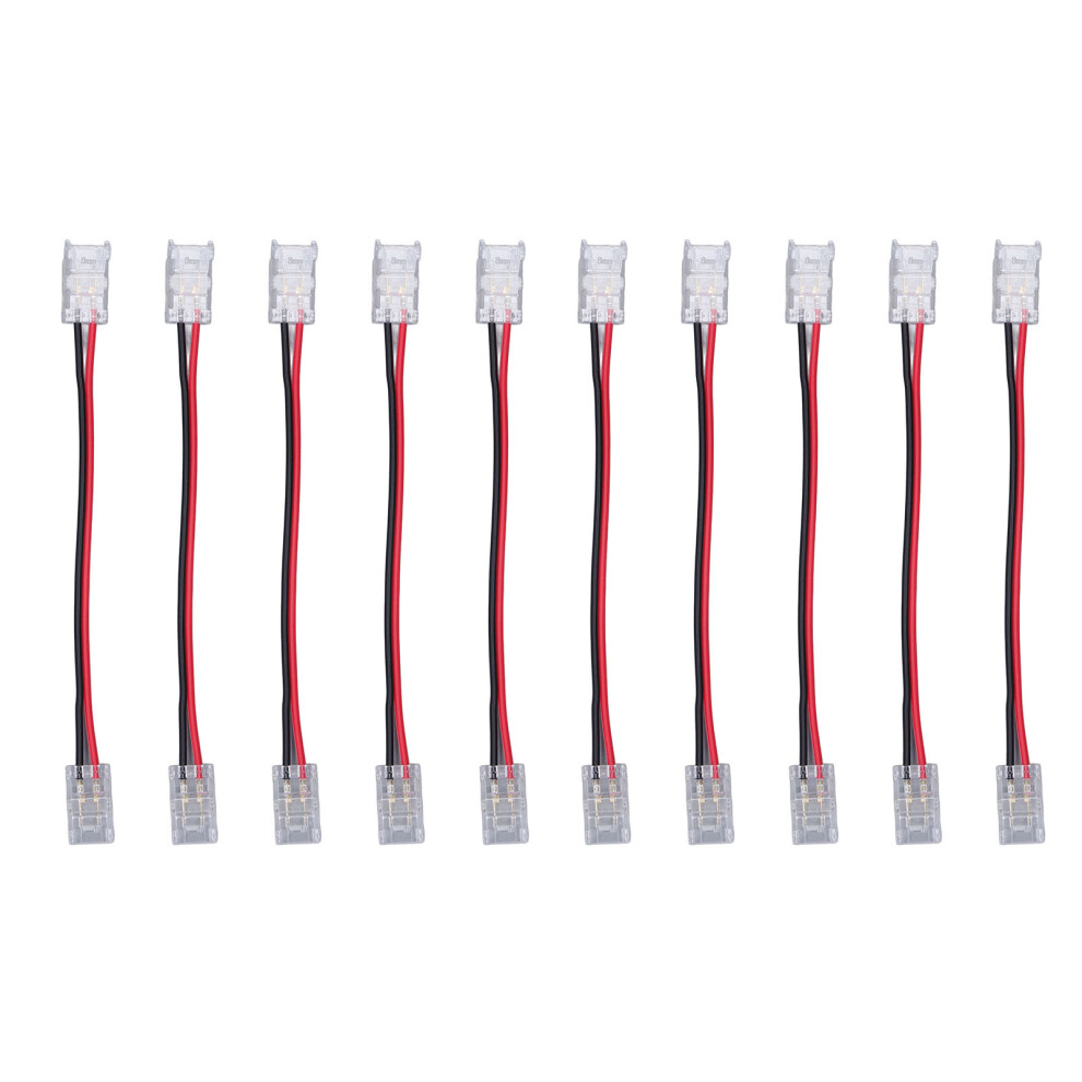 Flexible Led Connector, Solderless Led Tape Connector With Strong Compatibility For 8Mm Wide Smd 3528 2835 Single Color Flexible Led Tape, 2 Pin Led S 9420858339403