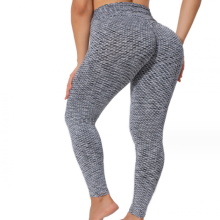 Leggings push-up per donna, pantaloni da yoga a vita alta con controllo addominale e design testurizzato, leggings elasticizzati traspiranti per