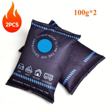 (2pcs,100g*2) 2pcs Reusable Silica Gel Car Dehumidifier Bags - 100g, Moisture Absorber for Vehicle Interiors, & Condensation, Blue &