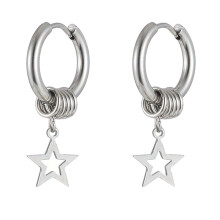 Fashion Dangle Earrings Small Hoop Earrings Punk Hollow Star