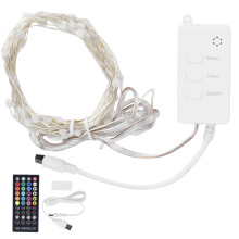 APP Muzieksynchronisatie LED-stripcontroller met Bluetooth Smart RGB-verlichting, compatibel met Alexa en Google, spraakgestuurde afstandsbediening,