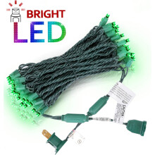 Green Wire LED String Lights, 25ft 50 Counts Commercial Grade UL Certified Waterproof Design, Indoor Outdoor Use Christmas Lights with Wide Angle Bulb