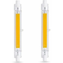 Bec LED Cob subțire cu capete duble, sursă de lumină din sticlă transparentă de 20 W, economisire energie, cip de înaltă luminozitate, bec LED