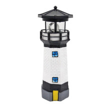 Lampă solară rotativă cu far, lampă LED pentru exterior, decor în stil mediteranean, statuie solară impermeabilă pentru grădină, curte,
