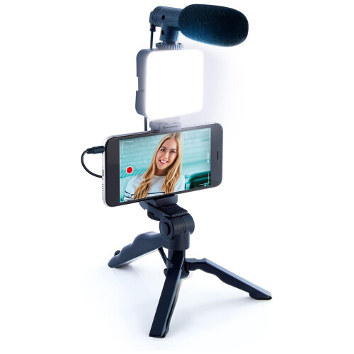 Vlogset met statieflicht, microfoon, telefoonclip voor-RGB 2