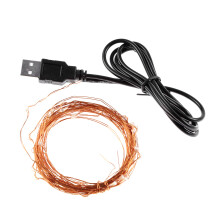 Festliche Dekolampe für Halloween, USB-Lichterkette mit warmweißen LEDs und Kupferdraht für drinnen und draußen, wasserdichte Lichterkette für
