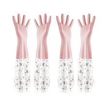 Guantes antideslizantes para lavar platos con puño extendido, impermeables, sin látex, de alta resistencia para usos múltiples, forro de felpa