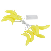 Batteriebetriebene Lichterkette: Lebensechte Bananen-Dekoration, sicher und gefahrenfrei für den Innen- und Außenbereich, energieeffizient und