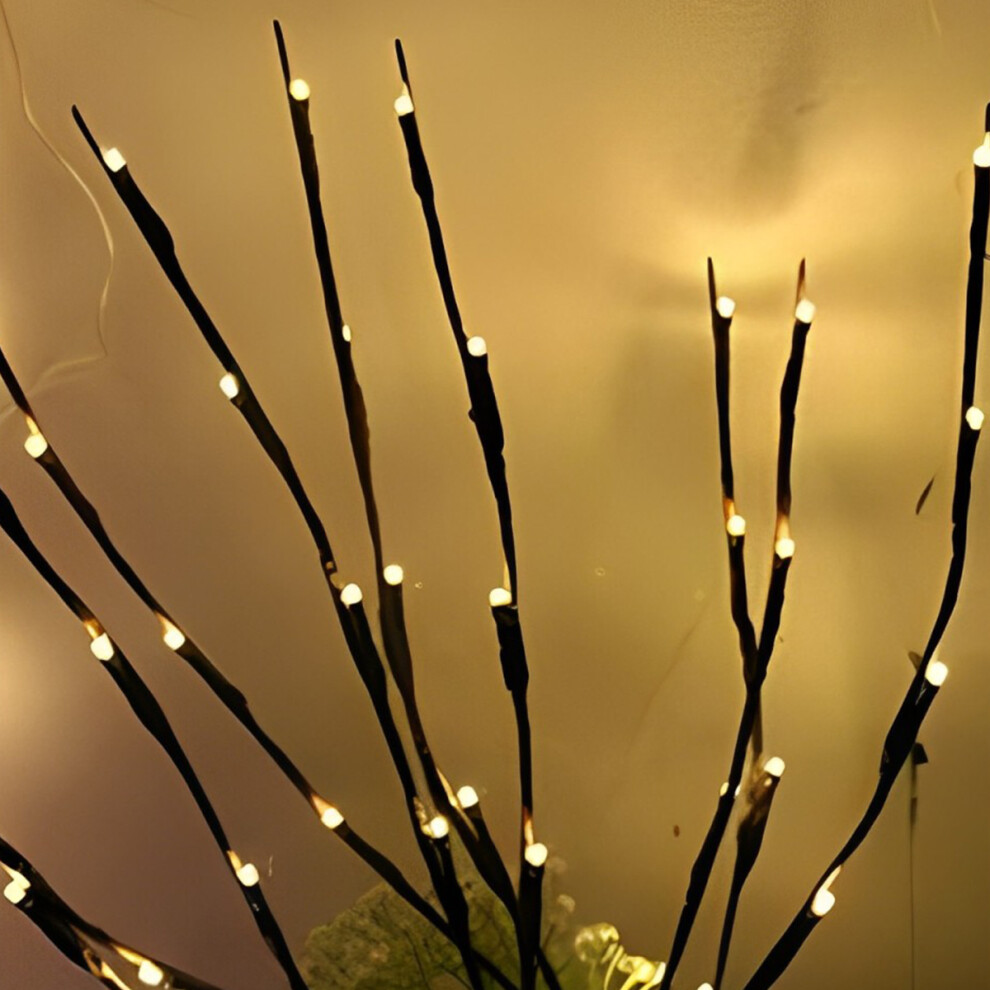 Indoor Outdoor Decorative LED Lighted Willow Branches for Easy to Use Vase Fillers, Battery Operated Waterproof Twig Lights with Multicolor Sync, DIY