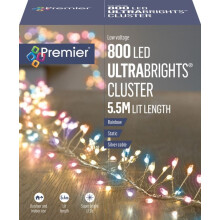 Premier 5.5M 800L Ultrabright Cluster Rainbow LED Lights