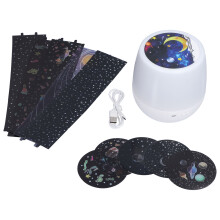 Decor cu tematică spațială, lumina de noapte Planetariu proiectează un spectacol de lumini LED multicolore cu 10 modele, inclusiv stele, planete