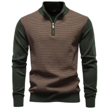 (Y6222-Army, XXL) Men's Clothing  Modern Men's Striped Sweater Solid Color Knit Pullover Warm Luxury Cotton Autumn Winter Casual Turtlenec