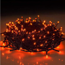 Lichterkette für den Außenbereich, 8 Funktionen, orangefarbene LED-Lichter mit Memory-Funktion, wasserdicht, für Innen- und Außendekoration,