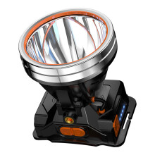 Wetterfeste Quad-Core-LED-Stirnlampe, superheller Scheinwerfer für den professionellen Einsatz, breiter Lampenkopf für erweiterte Sicht bei