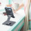 Foldable Phone Stand Holder Phone Tablets Aluminium-Silver 3