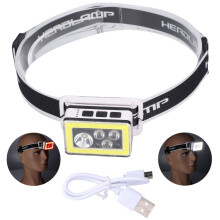 USB-wiederaufladbare LED-Beleuchtung, wiederaufladbare superhelle Stirnlampe, verstellbares, komfortables Kopfband, wasserdichte, wiederaufladbare