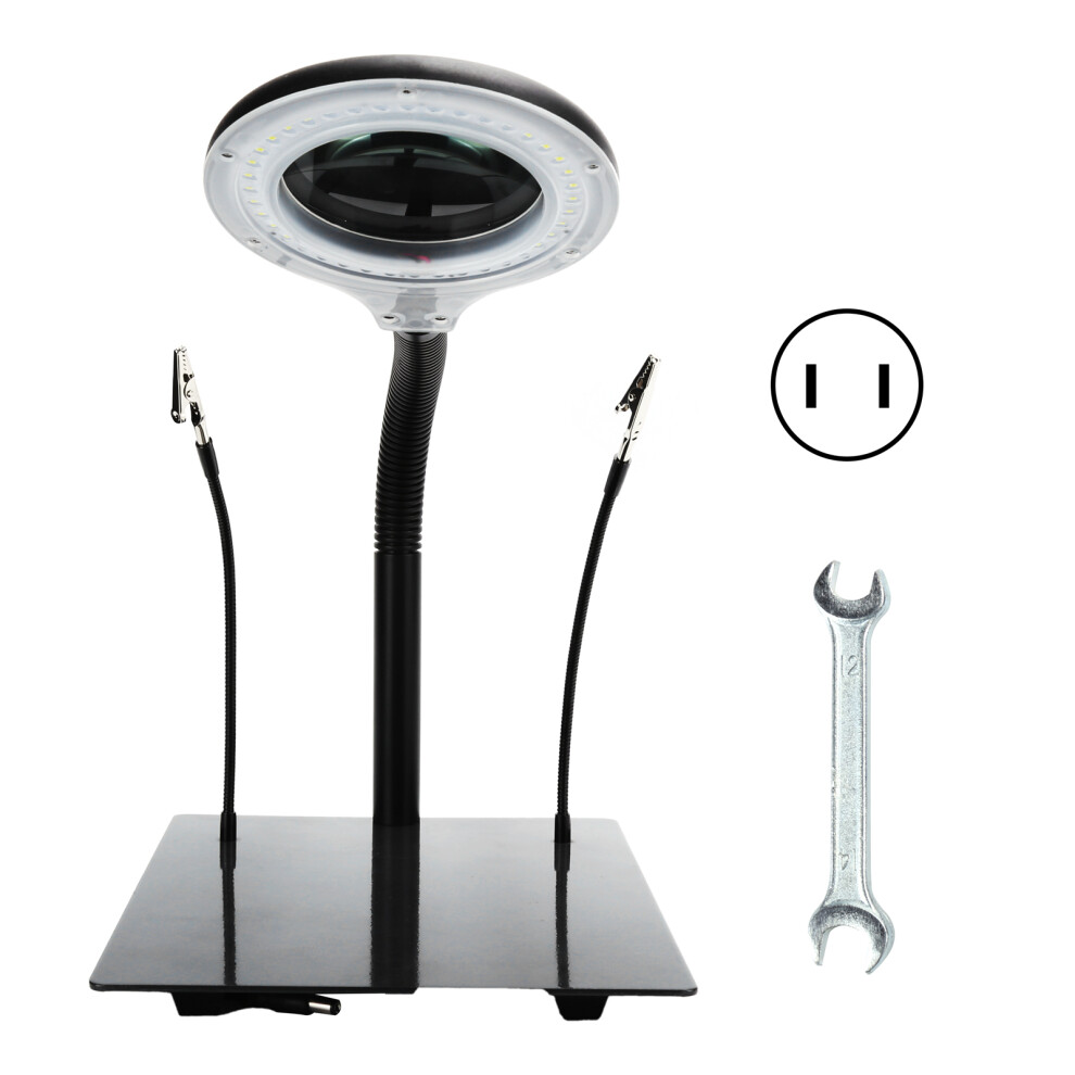 Light 15X Magnifying Glass With Dimmable Led Flexible Gooseneck Optical Lens For Precision Work Hobbies And Repairs