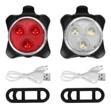Oplaadbare fietsverlichtingsset, veelzijdige fietskoplamp, superheldere LED, waterdichte fietsverlichting, vier lichtstanden, multifunctioneel voor