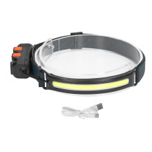 Bewegungsmelder-Taschenlampe für Notfälle, wiederaufladbare LED-Stirnlampe mit intelligentem Sensor und verstellbarem Winkel, COB-Licht zum Wandern