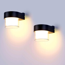 Applique solare da esterno, sensore crepuscolare, design moderno minimalista, 2 pezzi, per patio, garage o giardino, corpo in alluminio, impermeabile