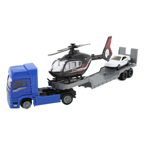 Set de jucării interactive cu vehicul de construcții, include basculantă și remorcă cu încărcător cu cupă complet funcțional, ridică și 1