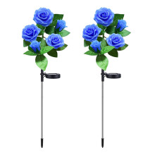 Rose Splendor: Enlarged Solar Panel for Enhanced Efficiency, Durable and Safe for Outdoor Use, Solar-powered LED Lights Illuminate Your Garden
