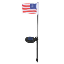 Wetterfeste Solar-Gartenleuchte mit amerikanischem Flaggenmotiv für Garten und Rasen