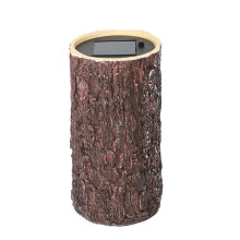 Luminária solar externa de resina com estaca de madeira, LED, para paisagismo, jardim, pátio, luz decorativa, luminária solar para áreas externas