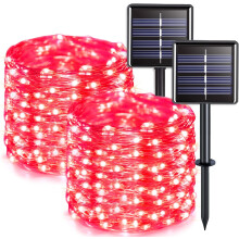Lila Solar-Lichterkette, flexibler Kupferdraht für individuelle Halloween-Dekoration, automatische Ein-/Ausschaltfunktion sorgt für problemlose