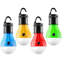 Lanterne de tente LED portable, lampe de secours avec crochet de suspension pour le camping et la randonnée, lampe de secours durable (lot de 4,