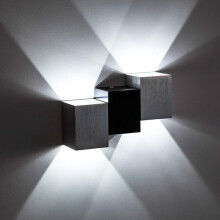 Lampada da parete per esterni con fascio regolabile, design quadrato moderno, corpo in alluminio con eccellente capacità anticorrosione per una
