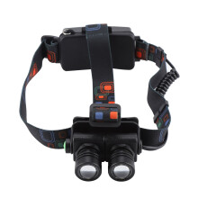 Wasserdichte und robuste Stirnlampe, wiederaufladbar mit 6000 Lumen superheller LED, einstellbarem Fokus und verschiedenen Lichtmodi, komfortablem,