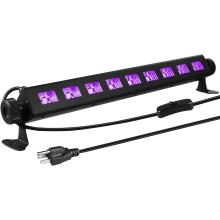 9-LED-Schwarzlicht, 27-W-LED-UV-Leiste, effiziente Kühlung, langlebige Materialien, IP66 wasserdicht für Glow-Partys, Halloween-Dekorationen,