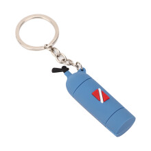 Taucher-Schlüsselanhänger für Tauchbegeisterte, einzigartiges Design in Form einer Tauchflasche, leichter und robuster PVC-Schlüsselring, ideales
