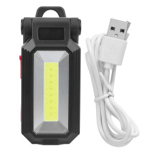 Luminária de trabalho portátil com base magnética, ângulo ajustável, recarregável e à prova d'água, com luz COB, carregamento USB, design