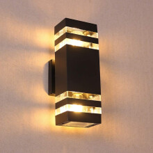 Apparecchio di illuminazione esterna moderno e antiruggine, con sensore crepuscolare, illuminazione verso l'alto e verso il basso e sensore IC per