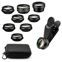 Ensemble de 10 objectifs pour téléphone portable, objectif grand angle macro fisheye pour appareil photo externe