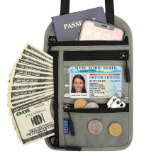 Sac multifonctionnel pour passeport, sac bandoulière, étui de protection pour billets et documents de voyage