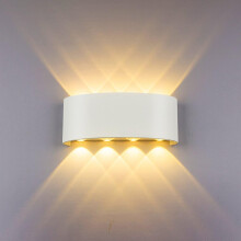 Lampada da parete LED moderna per interni/esterni, in lega di alluminio, con luce direzionale verso l'alto e verso il basso, resistente al vento,