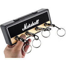 Guitar Key Hooks Key Holder Hanger Wall Mount Keychain Hooks with 4 Guitar Plug Keyrings Self Adhesive Amp