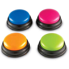 Resources Recordable Answer Buzzers Record Talking Button, Set of 4 Personalized Colored Button