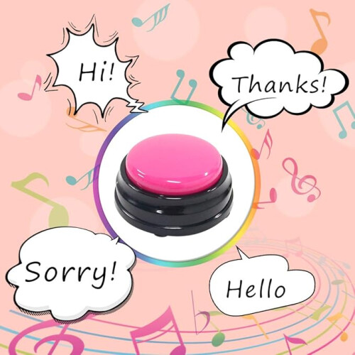 Resources Recordable Answer Buzzers Record Talking Button, Set of 4 Personalized Colored Button 1